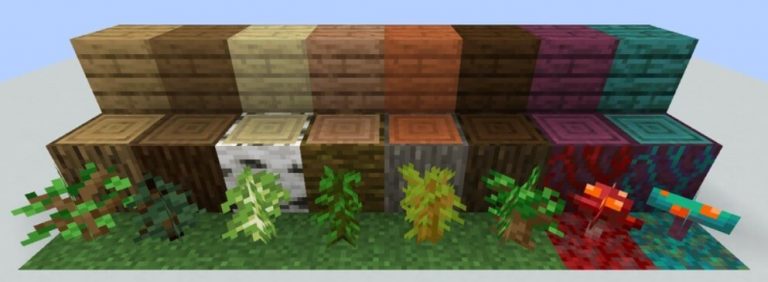 Tipos De Madera En Minecraft Mundo Gaming   Tipos Madera Minecraft 768x282 